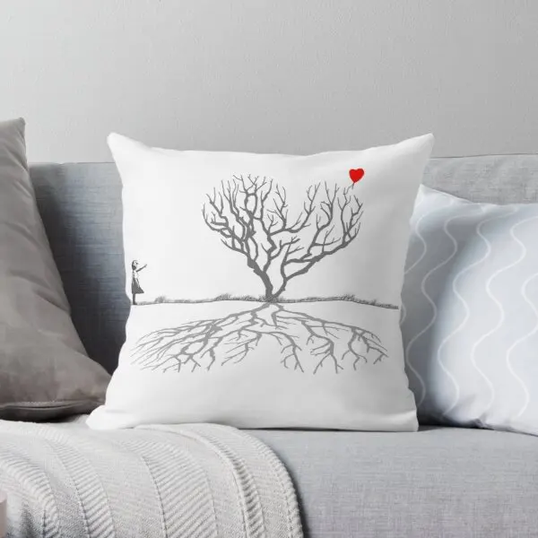 

Banksy Heart Tree Printing Throw Pillow Cover Home Decorative Waist Case Bedroom Decor Office Comfort Sofa Pillows not include