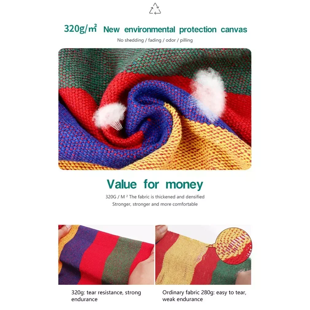 

NEW IN Swing Hammock Canvas Hammock 200KG Load-bearing Outdoor Garden Porch Beach Camping Travel Dormitory Hanging Chair
