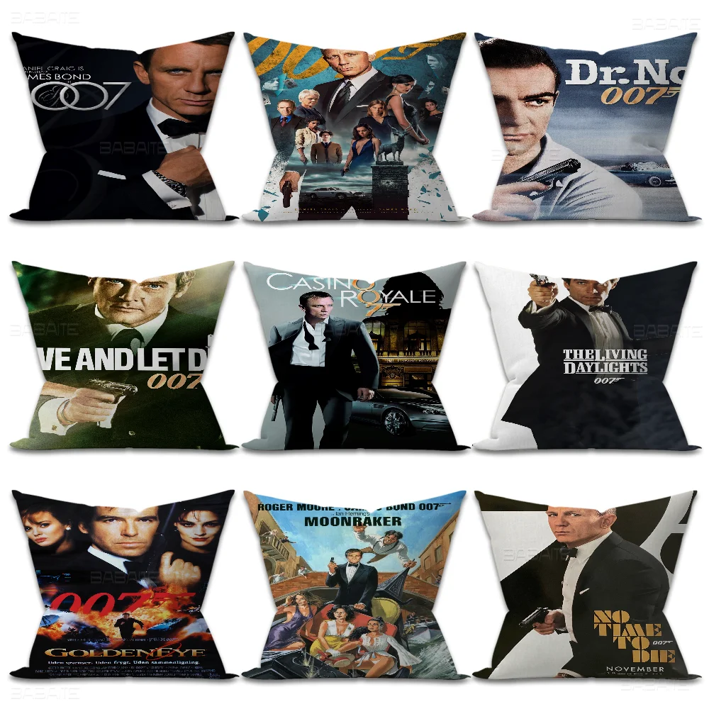 Movie J-James B-Bonds 007 Pillow Gift Home Office Decoration Bedroom Sofa Car Cushion CoverPillow Case
