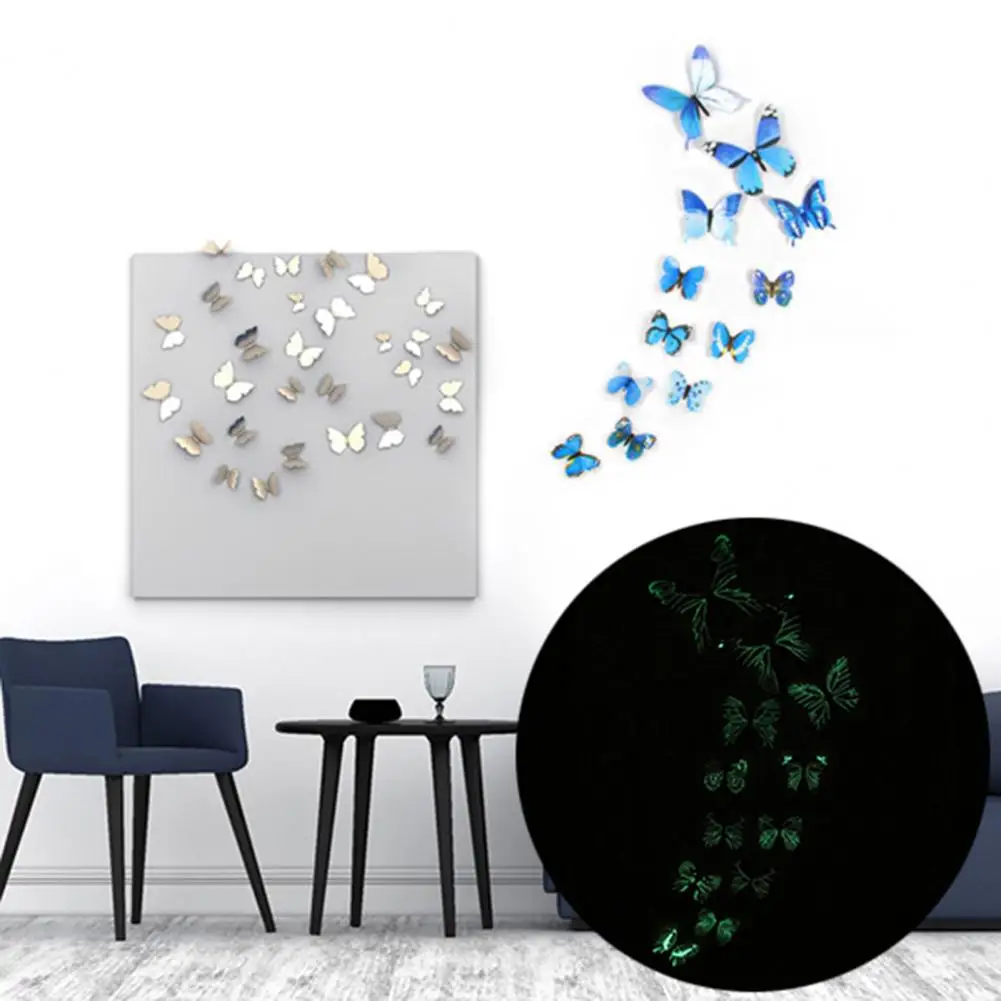 

12Pcs Creative Butterfly Refrigerator Sticker Home Decoration Kitchen Mural DIY Wall Stickers Party Sticker Kids Room Wallpaper