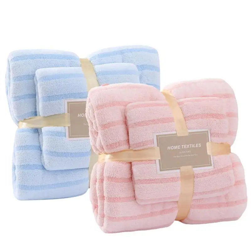 

Ultra Soft Towel Set Coral Hand Towels Body Bath Towel Face Towels Soft And Fluffy Coral Fleece Absorbent Towels Valentine's Day