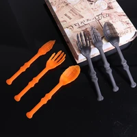 funny hallooween disposable knife fork spoon skull hand horror ghost festival party happy helloween day decor for dinner party