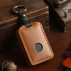 Leather Car Key Case For Volvo XC40 XC60 S90 XC90 2016-2018 V90 Keychain Bag Remote Fob Cover Protector Frame Accessories