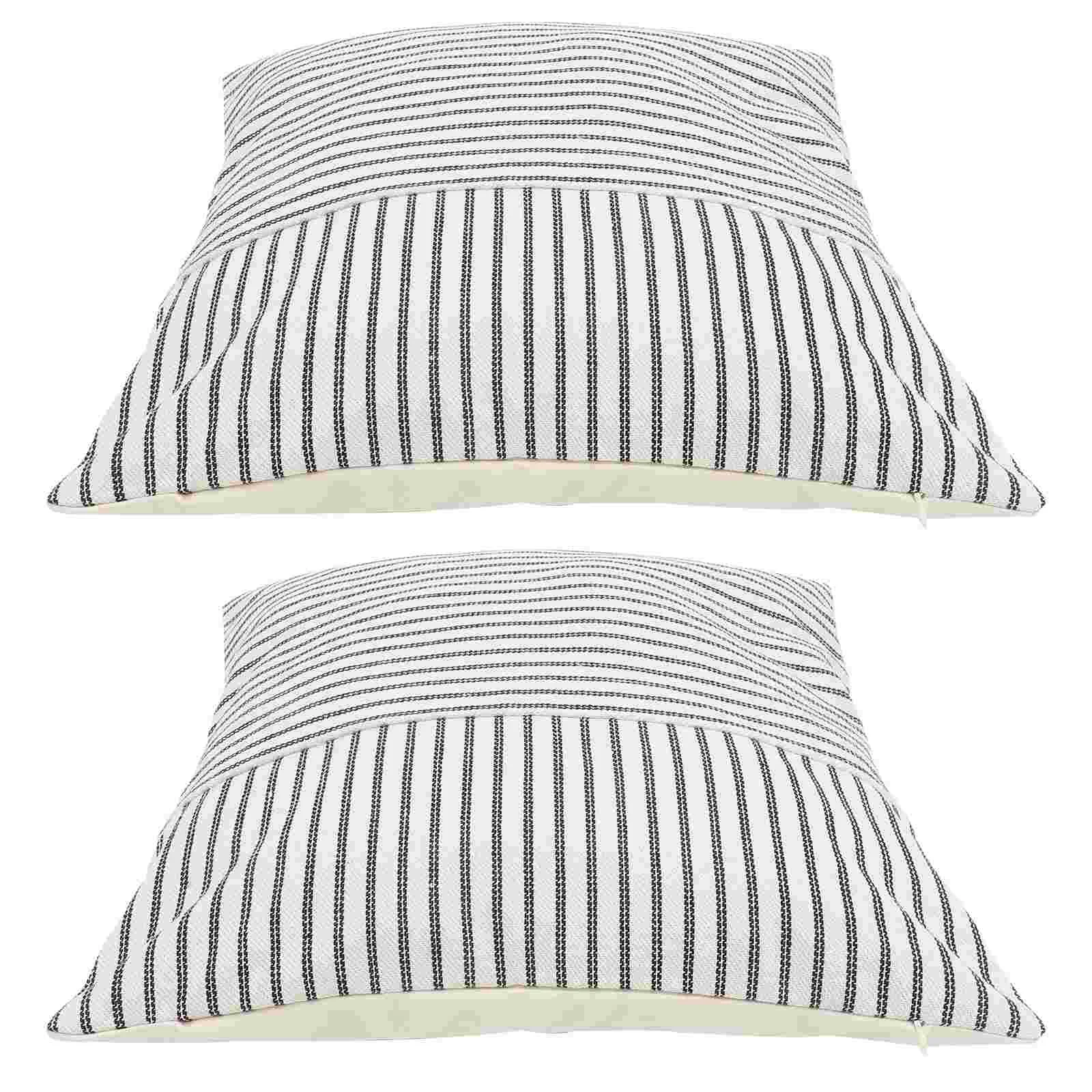 

2Pcs Cotton Linen Pillowcase Square Throw Pillow Covers Decorative Cushion Covers