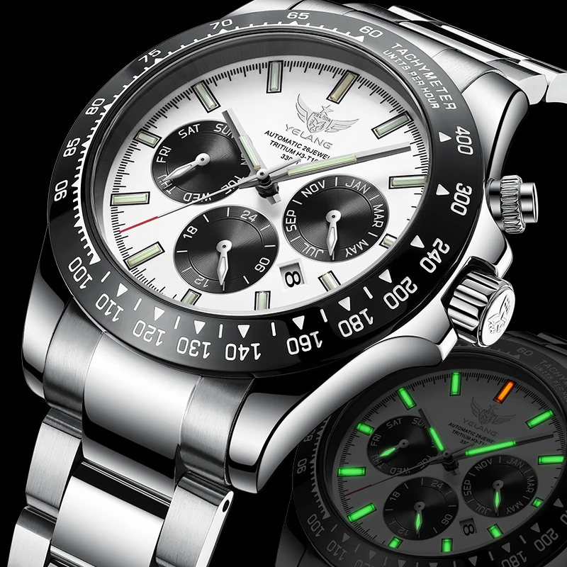 

Yelang Мужские автоматические часы Tritium T100 Japan Miyota Move Men t 26Jewels сапфир Дата день месяц WR100M механические часы