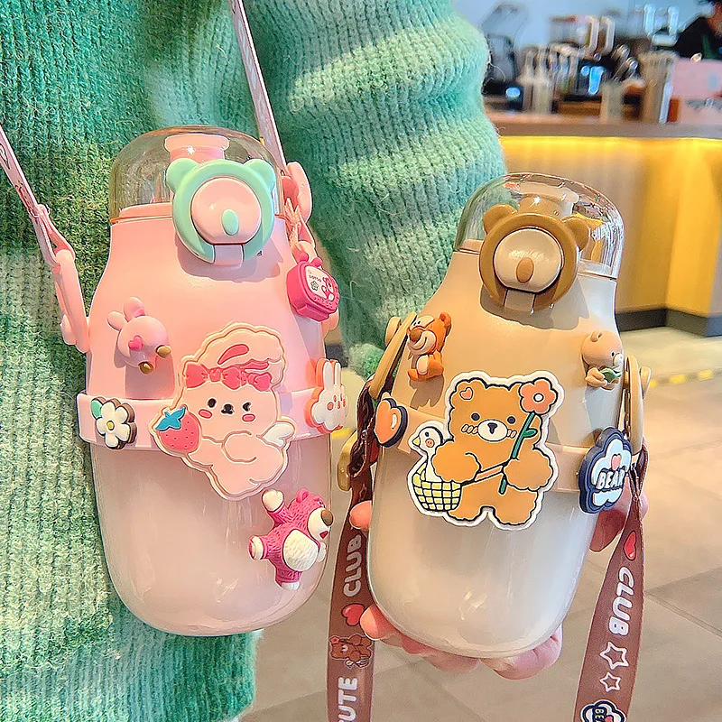 Большая чашка для живота Спортивная бутылка воды с соломинкой портативная