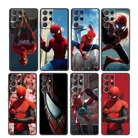 marvel hero spiderman hot for samsung galaxy s22 s21 s20 ultra plus pro s10 s9 s8 s7 4g 5g soft tpu black phone case fundas capa