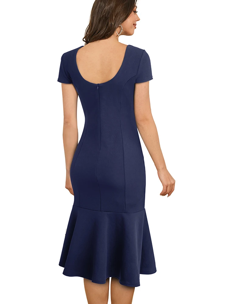 Женское винтажное платье-Русалка Nice-Forever летнее и элегантное платье с глубоким