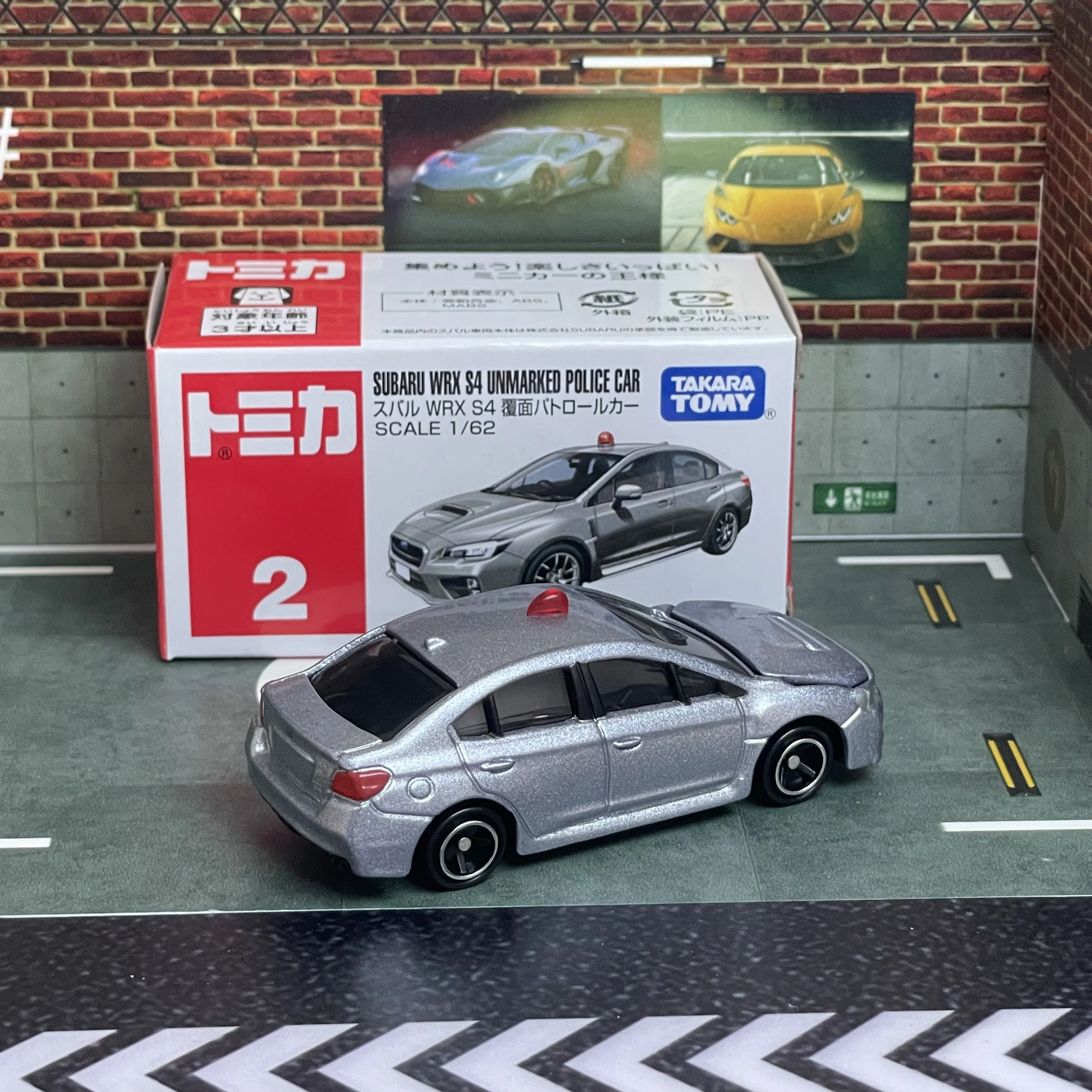 Фото Коллекционная модель Takara Tomy Tomica No.2 Subaru WRX S4, неоцифровованная полицейская машина, масштаб 1:64, литая под давлением, из сплава, миниатюрный автомобиль, подарок для детей №2