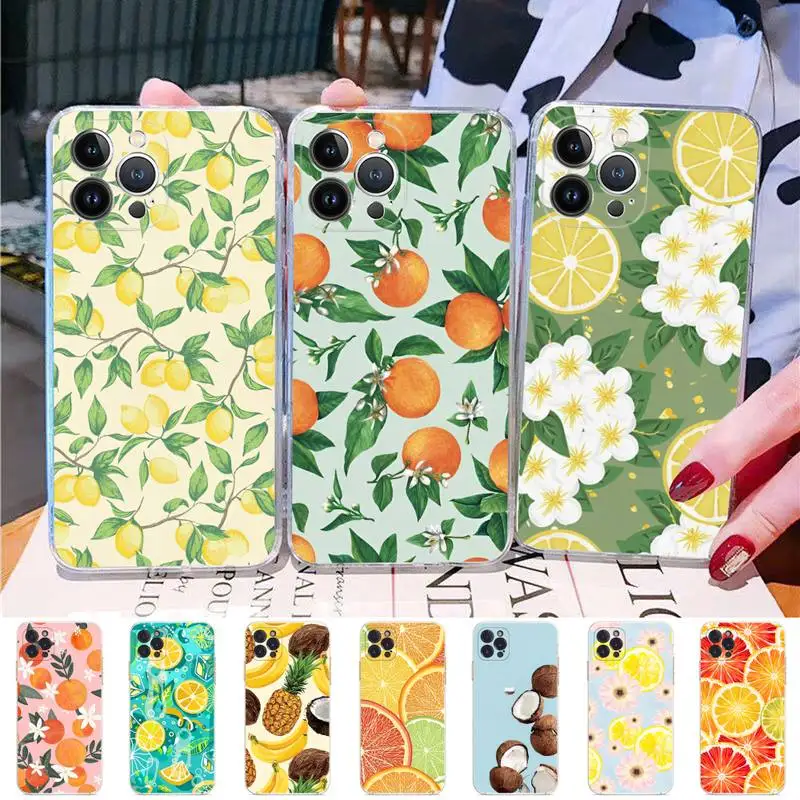 

Summer green leaves fruit Phone Case Silicone Soft for iphone 14 13 12 11 Pro Mini XS MAX 8 7 6 Plus X XS XR Cover