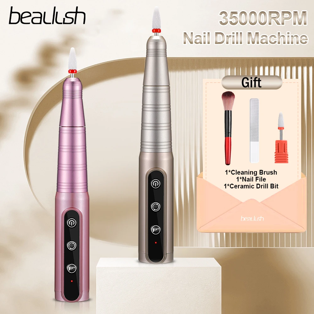 

Beaulush Nail Drill Machine 35000RPM Manicure Milling Cutter Set For Gel Polishing Electric Nail Sander Pedicure Salon Tools