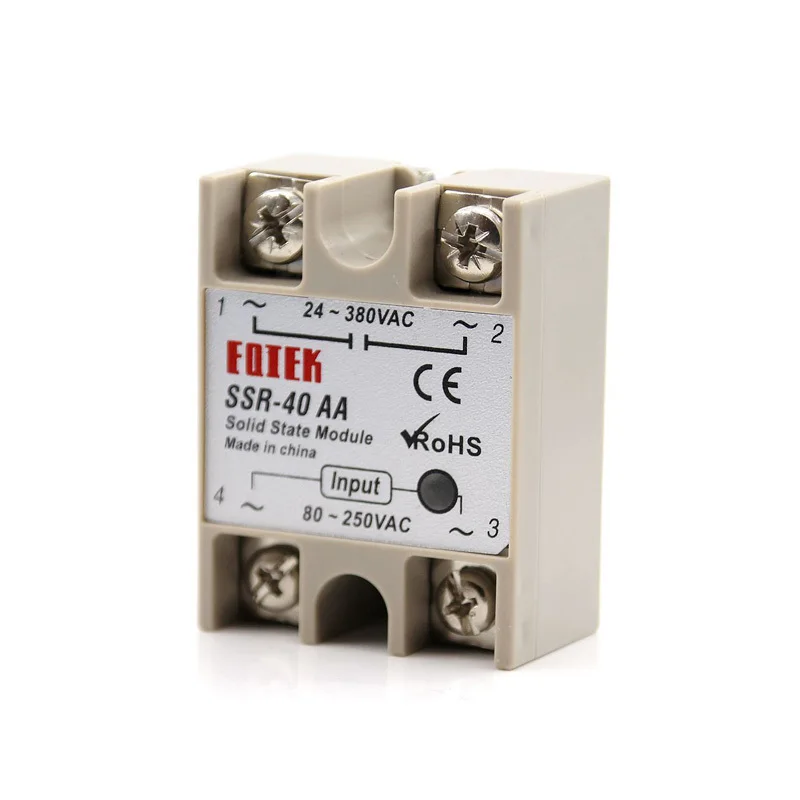 Однофазное твердотельное реле SSR 10-40DA Управление постоянным током AC 3-32 В Вход 24-380 В 10-40AA Выход Управление переменным током релейное основание