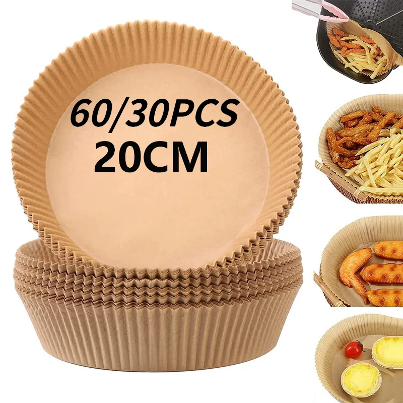 

60PC Special Paper for Air Fryer Baking Oil-proof Oil-absorbing Paper Household Plate BBQ Oven Kitchen Pan Pad airfryer bakpapie