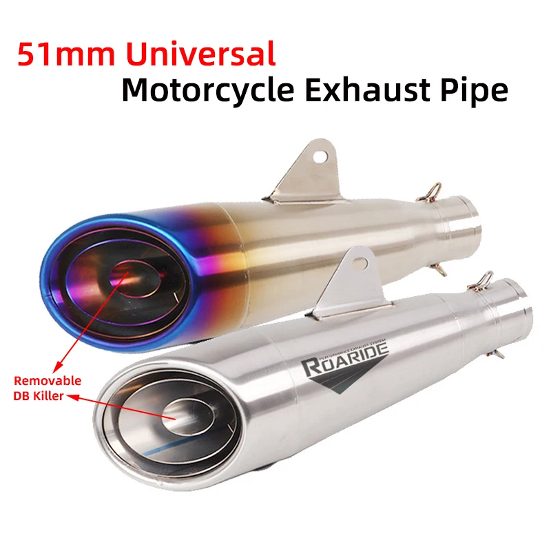 

Universal 51mm Motorcycle Exhaust Pipe Silencer Escape System Modify Muffler DB Killer For CBR250 CB400 YZF FZ400 Z750 TMAX530