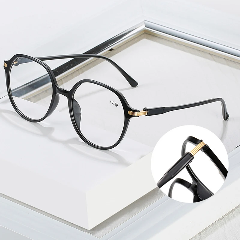 

Anti Blue Light Blocking Reading Glasses Women Men Round Frame Anti Glare Presbyopic Computer Glasses Diopter From +1.0 To +4.0