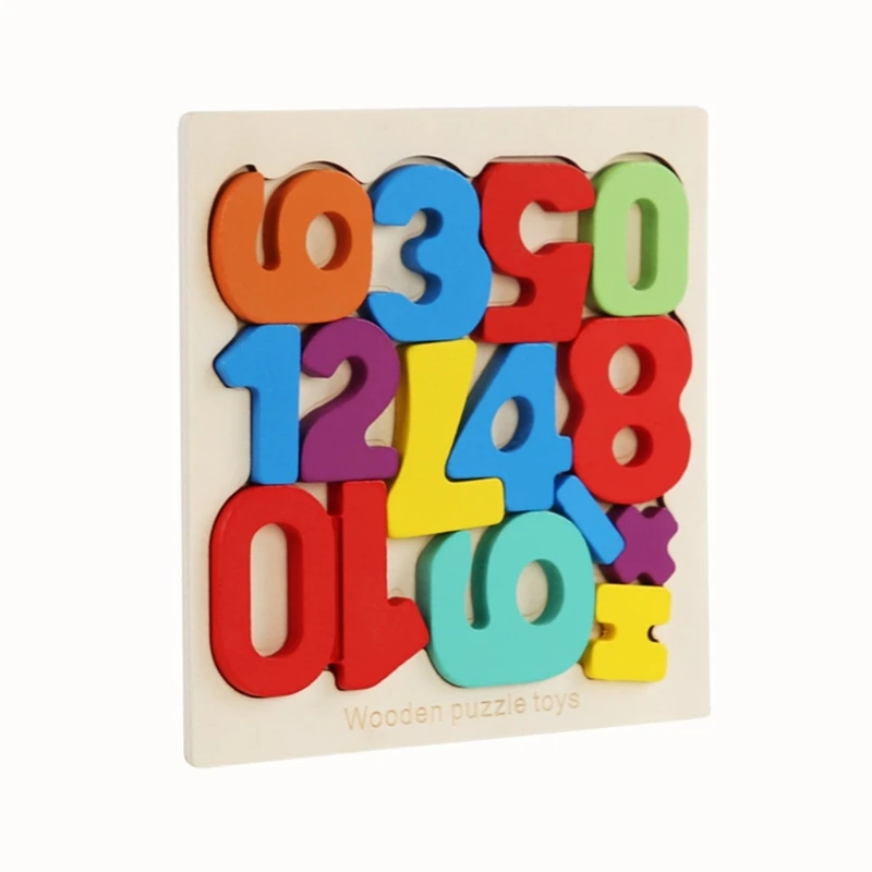 

77HD Toddler Early Educational Number Cognition Toy Children Wood Number Learning Jigsaw Puzzle Toy Hand-eye Coordination Toy