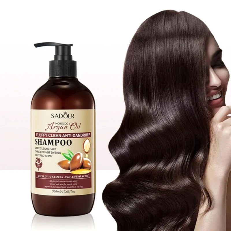 

Шампунь для волос с аргановым маслом SADOER, Освежающий уход за волосами, контроль жирности, длительный срок службы