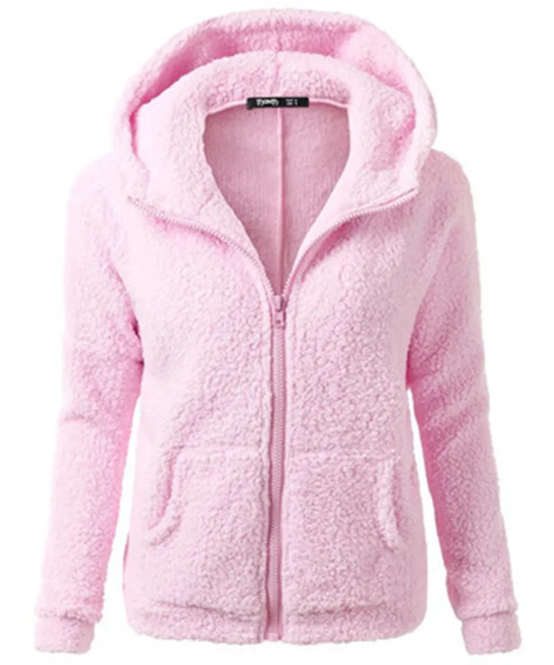 

2020 S-5XL Casual Female Hoodies Sweatershirt Zipper Coat Solid Soft Fleece Women Coat Autumn Winter Warm Jacket Women Hooded