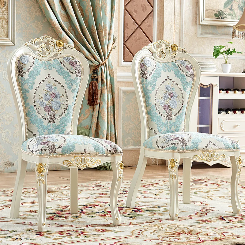 

European-style dining chair modern simple nail backrest stool single family dining room chair dressing chair dining chair palace