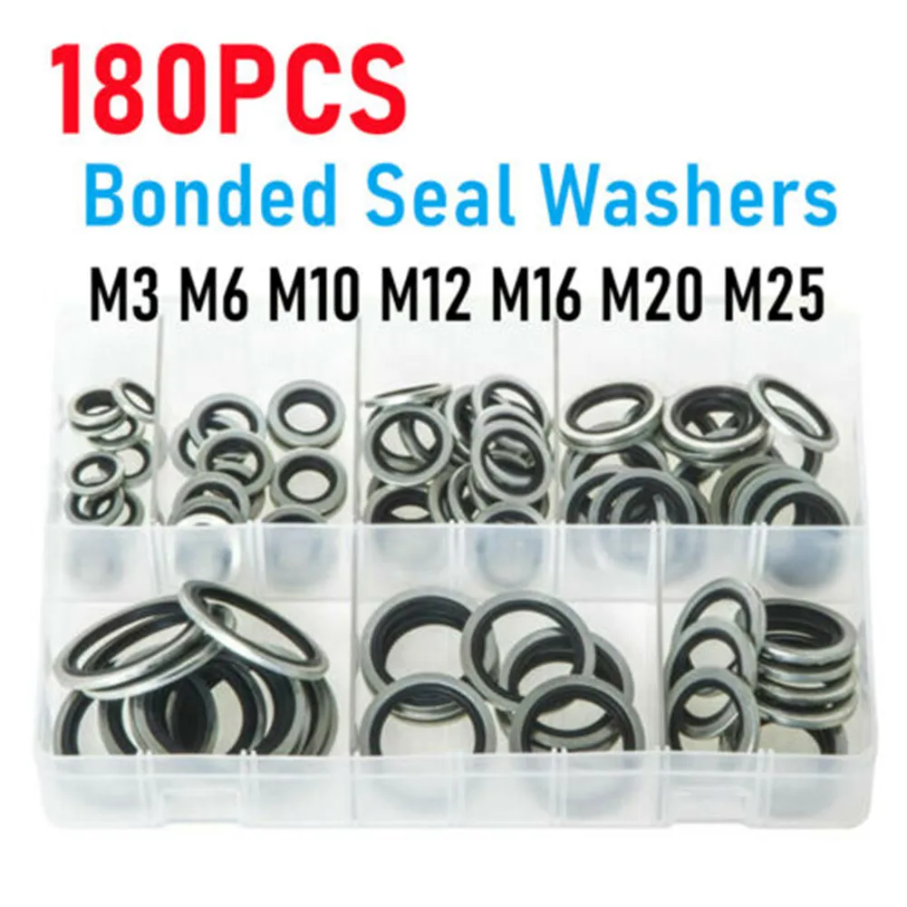 

Practical High Quality M3 To M25 Seal Washers Plated Seal Washers 180PCS