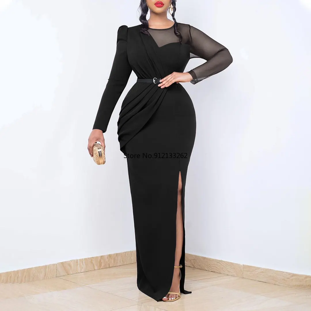 

African Dresses For Women Elegant Polyester 2023 New Muslim Fashion Abayas Dashiki Robe Kaftan Long Maxi Dress Turkish Africa