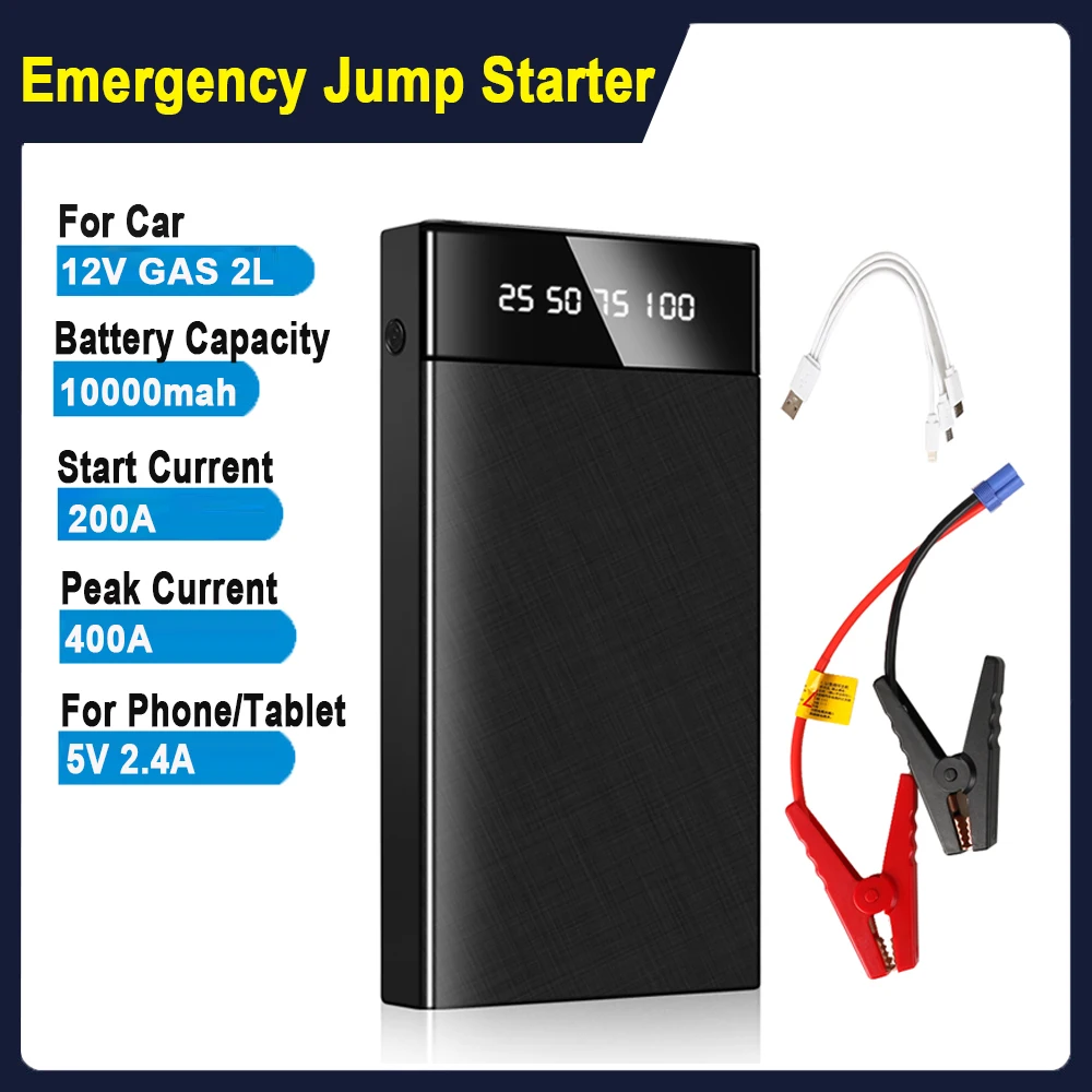 

400A Car Emergency Power Supply 10000mAh Portable Emergency Jump Starter Auto Battery Booster 12V Power Bank for Mobile Tablets