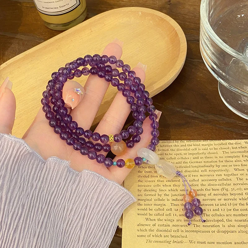 Новый китайский Ретро-браслет из нефрита в национальном стиле лиса аметист