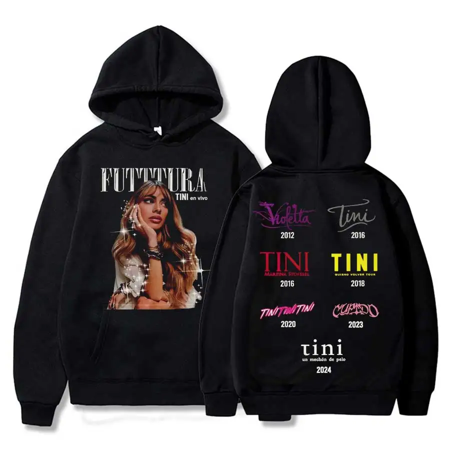 Фото Tini Stoessel Futtura Album Tour Cover Толстовка с капюшоном для мужчин и женщин Пуловер в стиле хип-хоп Уличная одежда Мягкая повседневная толстовка Топы с предупреждением 1110-5 №2