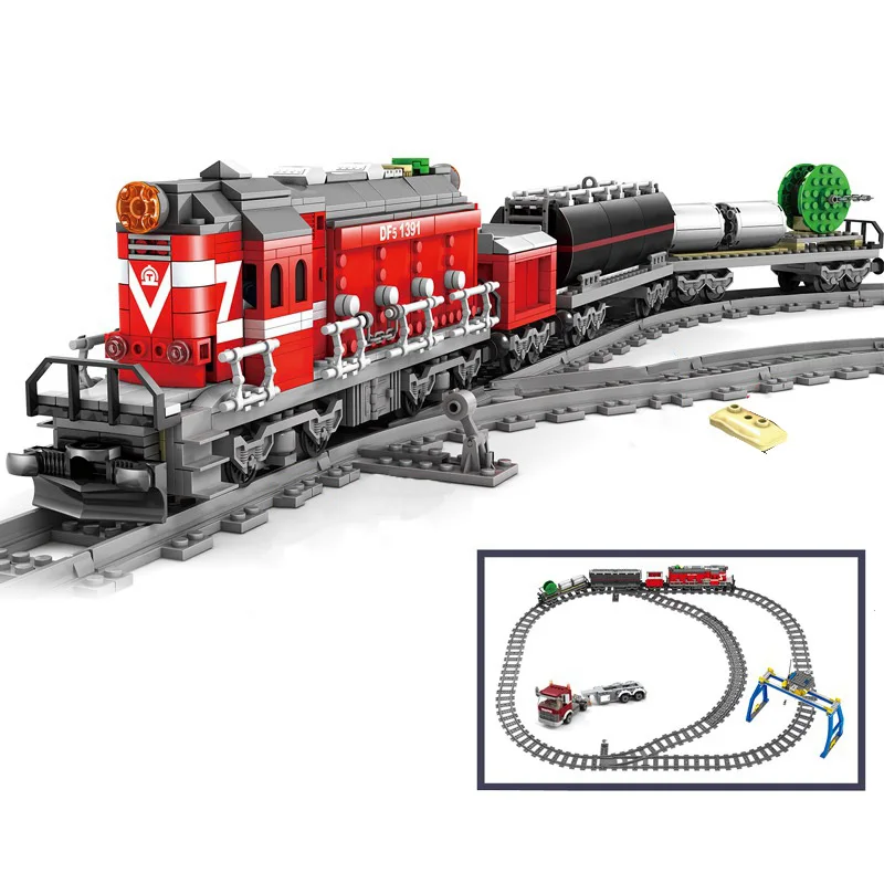 

Mailackers City Train Electric Motor Building Blocks Track High Speed Rail Creative Bricks City Transport Toys for Children Gift