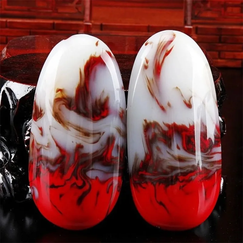 

Hot Selling Natural Hand-carve Chicken Blood Jade Plaything Living Room Home Supplies Office Decoration Ornaments Craft Gift