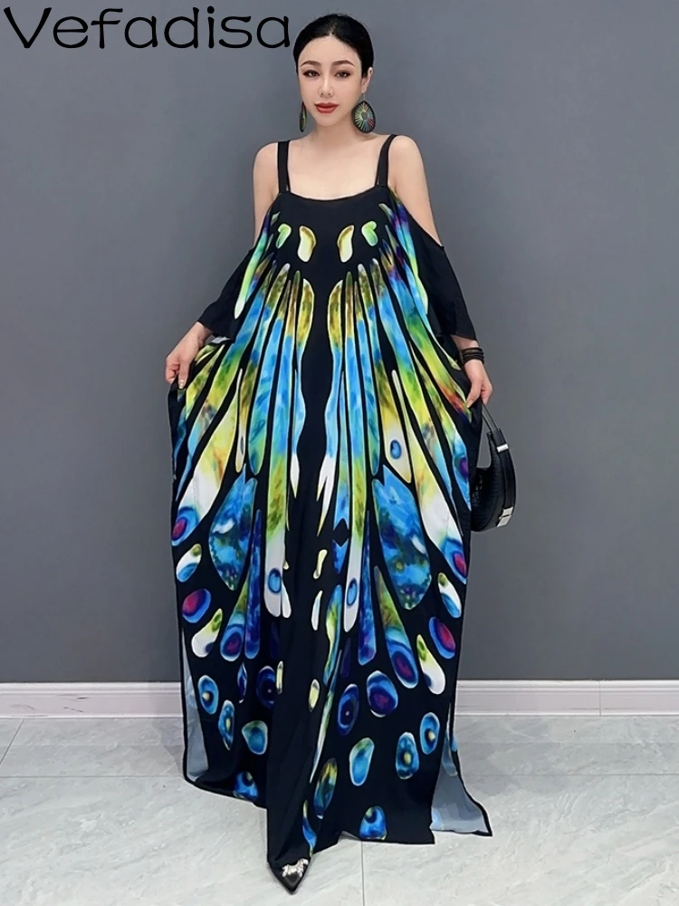 

Новинка лета 2023, повседневное модное платье Vefadisa ZY1850 с бабочкой и большими лямками, индивидуальное женское платье в пляжном стиле