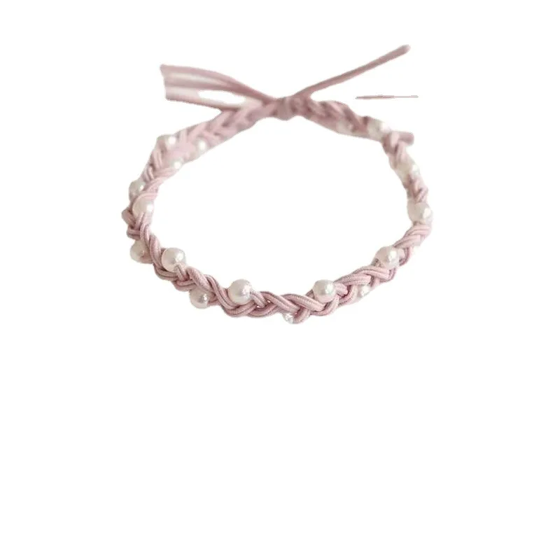 Эластичная плетеная лента для волос с жемчугом |