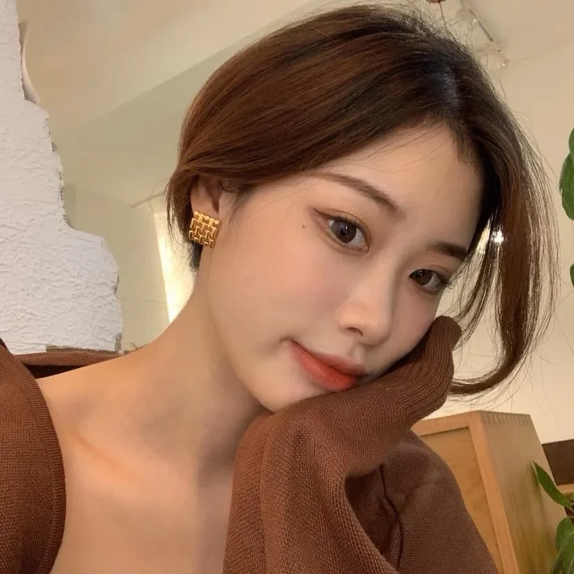 Серебряные западные серьги CHUANGCHENG S925 для женщин с плетеным ремешком узорные