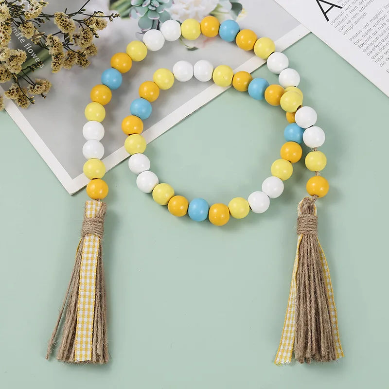 Сделай сам красочные деревянные бусины креативное украшение занавески ремни для