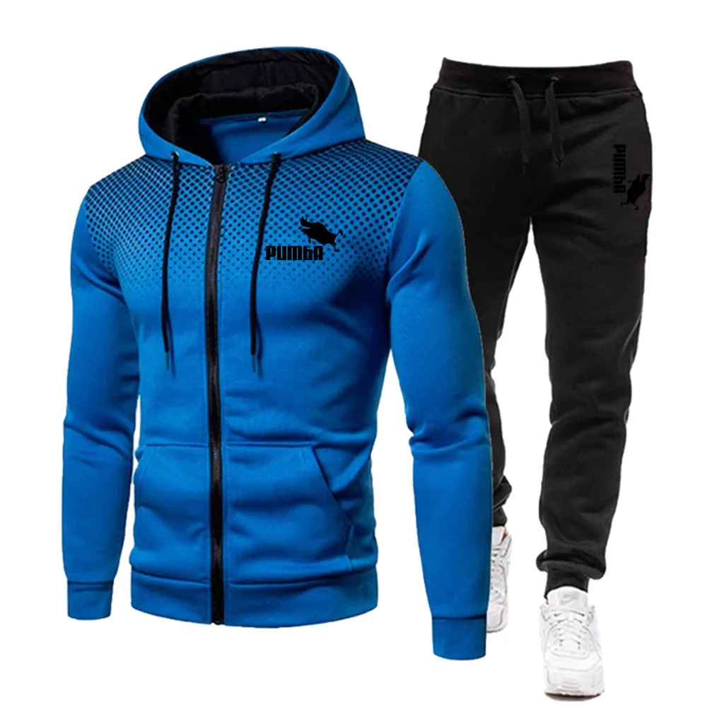 Spring and Autumn Exploration Men's Set New Brand Sports Print Hoodie Set Men's Zipper Casual Designer Sportswear Set