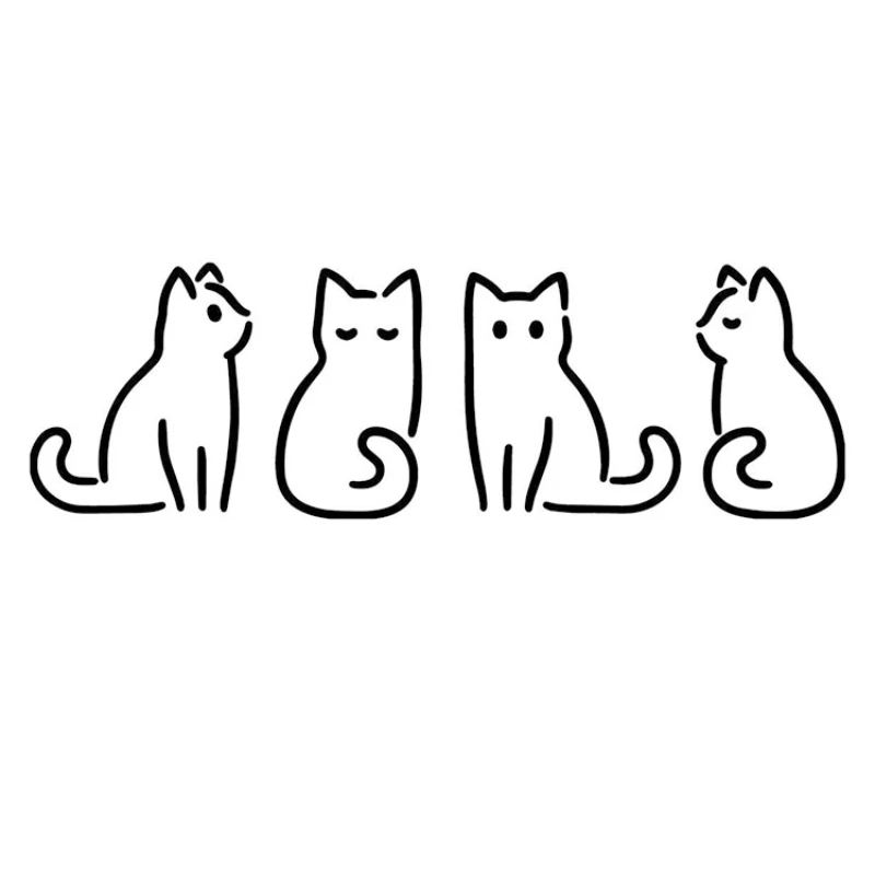 

Black/Silver Four Cats Car Decal Beautiful Vinyl Sticker Decorative 24.5x7.5CM