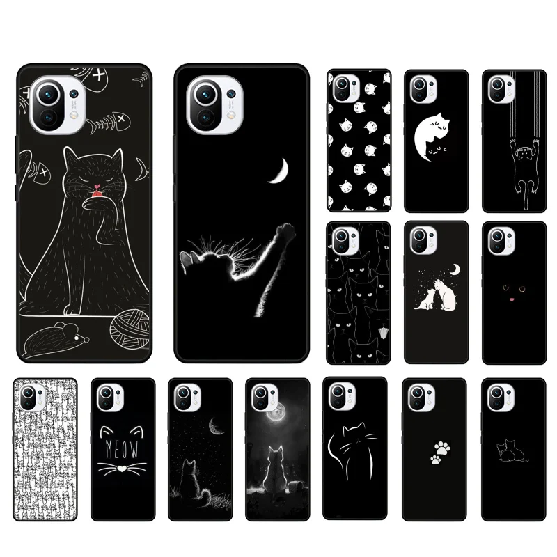 

Black Cat Phone Case for Xiaomi 12 Mi 10T 11T 11 Pro 10 10T 11 lite 10pro 11Ultra Poco X3 Pro Poco F3 M3