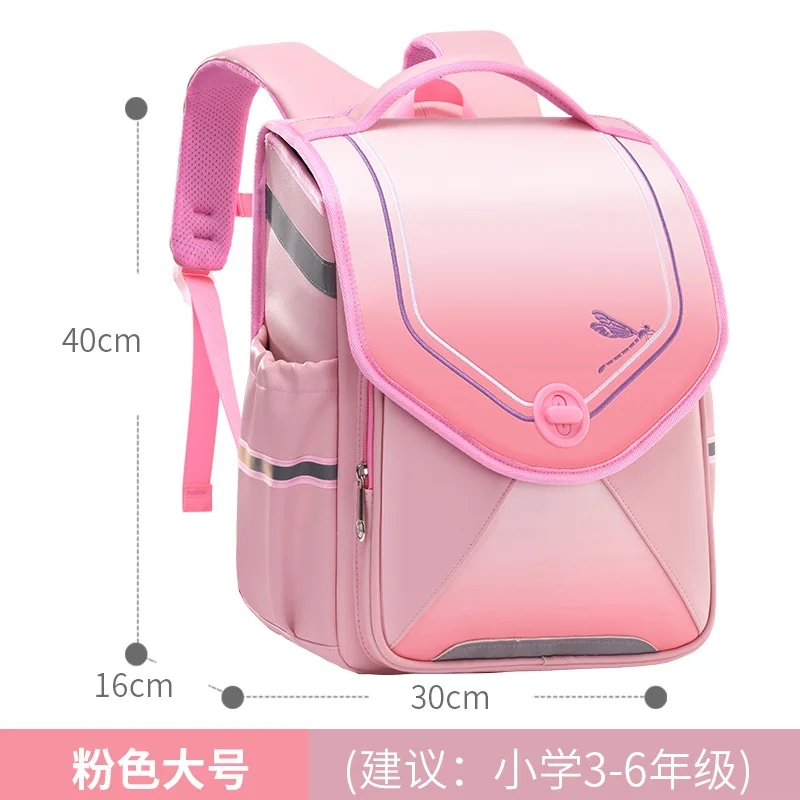 New PU Leather Schoolbag Splash Proof Primary School Flip Bag Large Capacity 6-12 Year Old Space Bag Children's Backpack