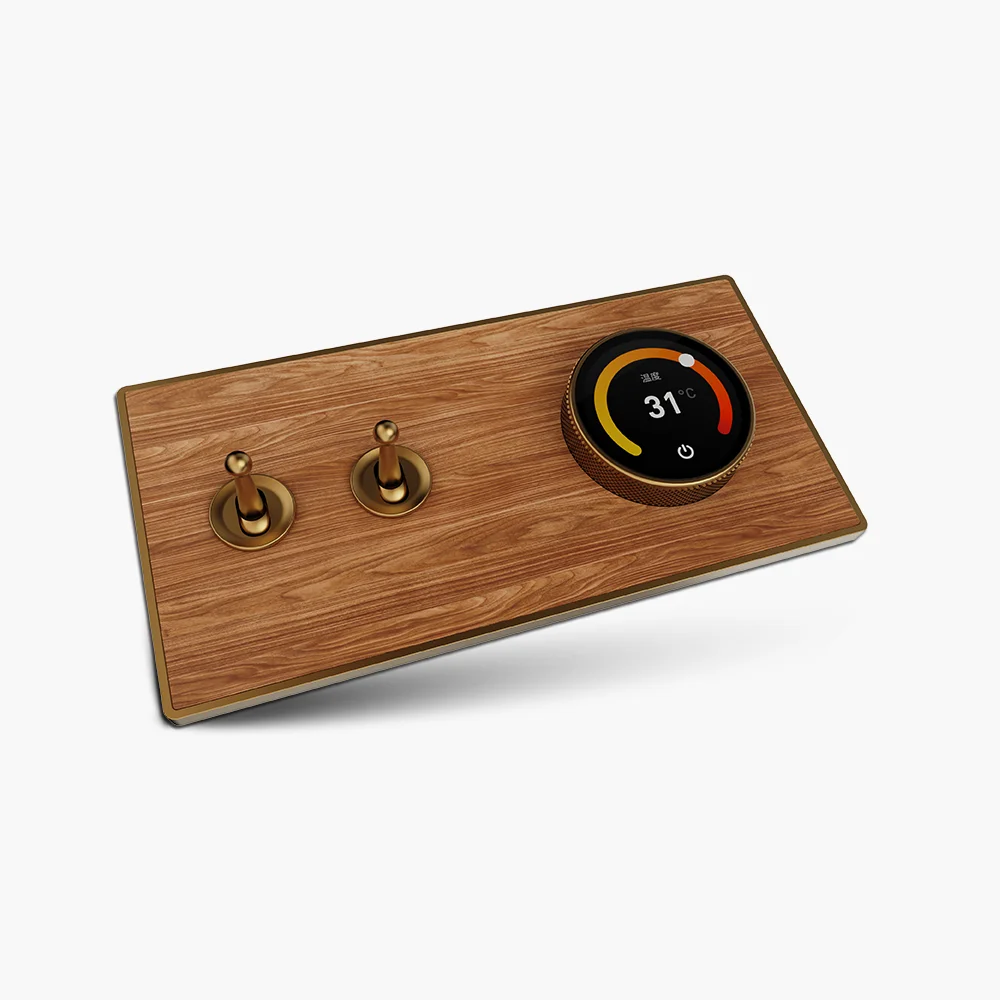 Фото Прямые поставки с завода: Настенный выключатель RS485 KNX 220В с золотистым алюминиевым корпусом и подсветкой для интеллектуальных систем освещения №4