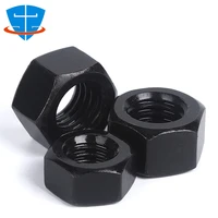 5pcs black fine thread hexagon nuts m8 m10 m12 m14 m16 m18 m20 m24 m27 m30 m33 m36 8 8 grade carbon steel hex nut screw bolt cap