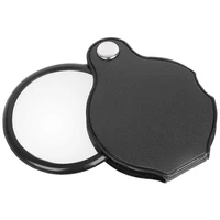 folding fold away pocket magnifying glass magnifier lens 3x magnification folding leather case magnifying glass