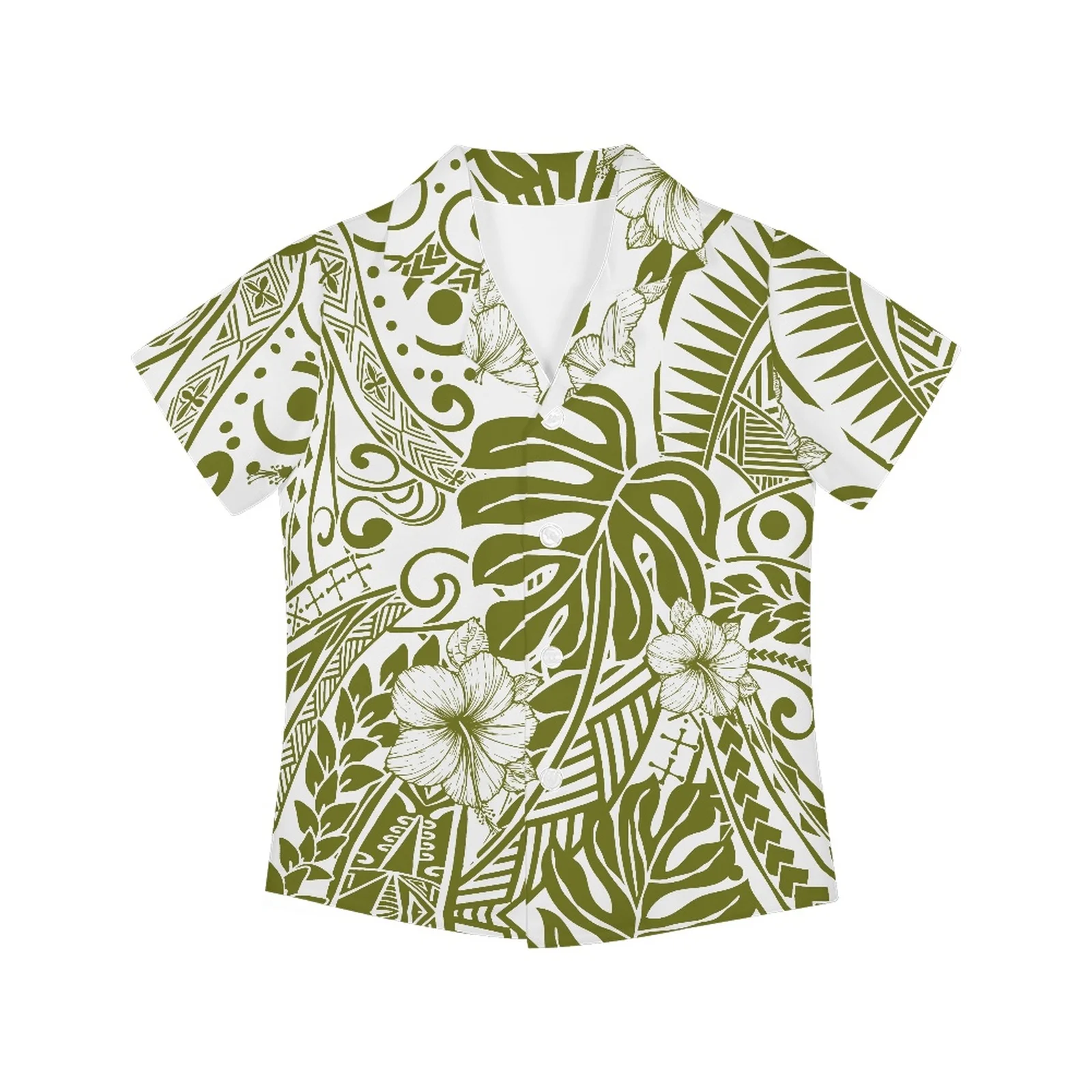 

Детская рубашка с коротким рукавом, на пуговицах