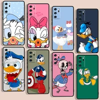 donald duck phone case for huawei p10 p20 p30 p40 p50 lite pro 2019 plus lite e 5g black luxury silicone back soft funda cover