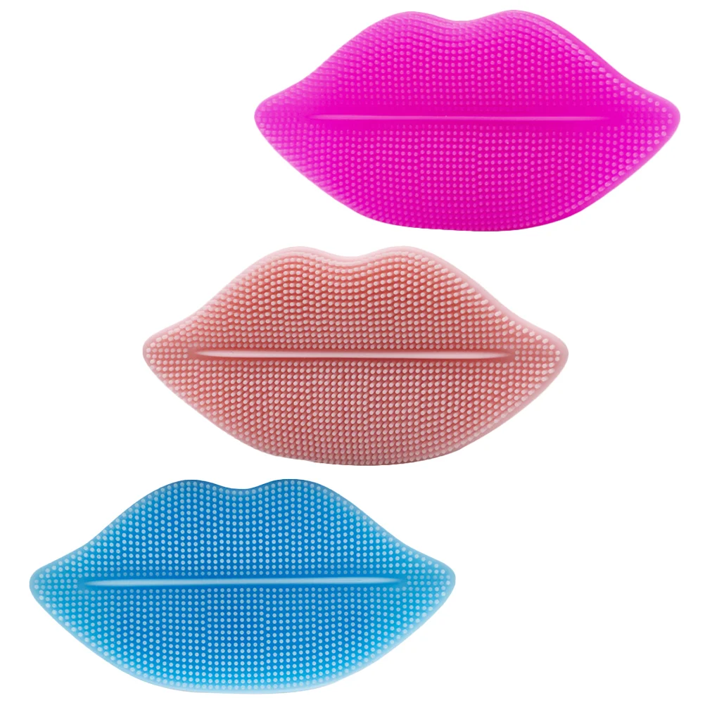 

3 Pcs Silicone Lip Brush Female Facial Cleansing Exfoliator Scrub Scrubs Pores Scrubber Tool