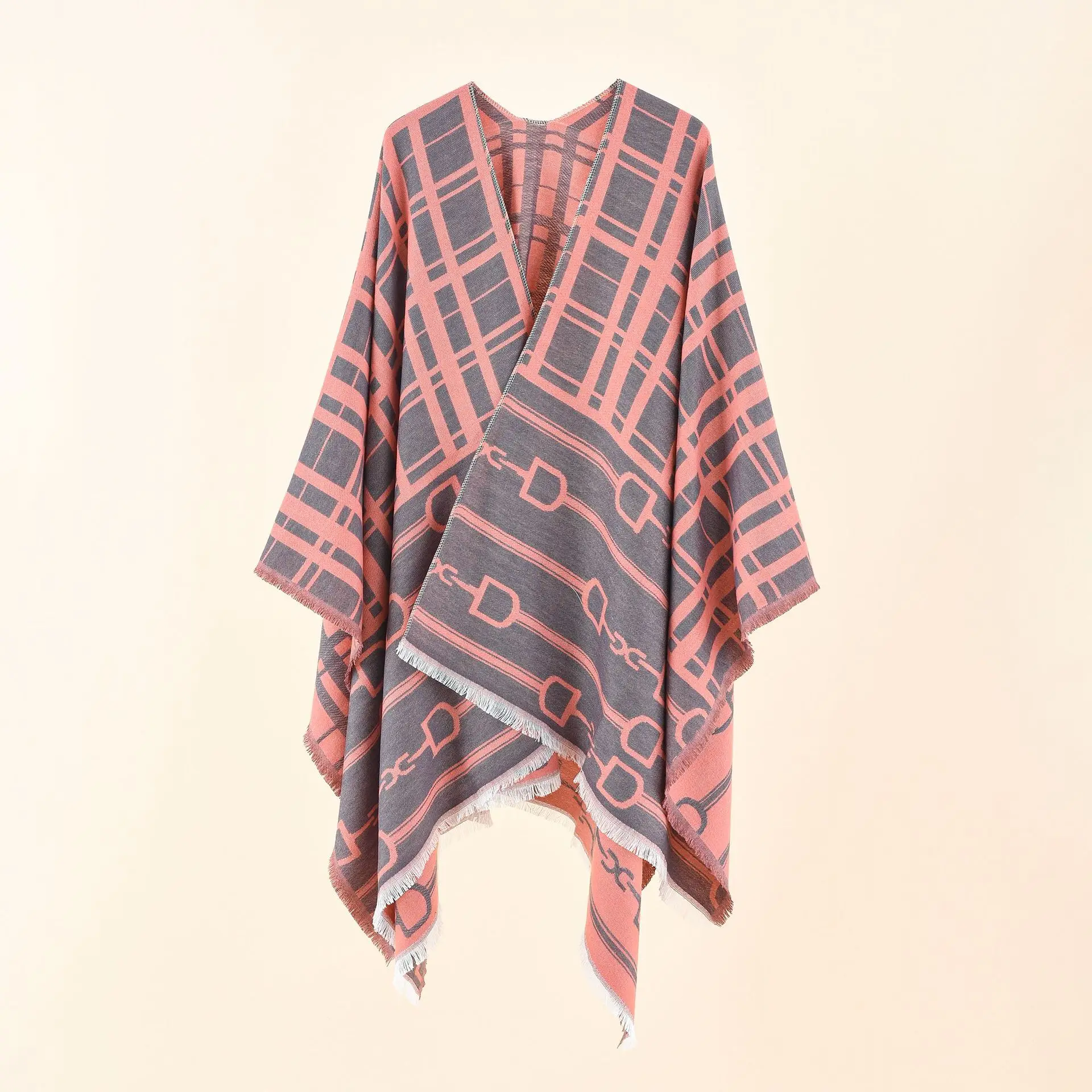 Новинка Осень-зима 2022 женская теплая Повседневная шаль в клетку с имитацией