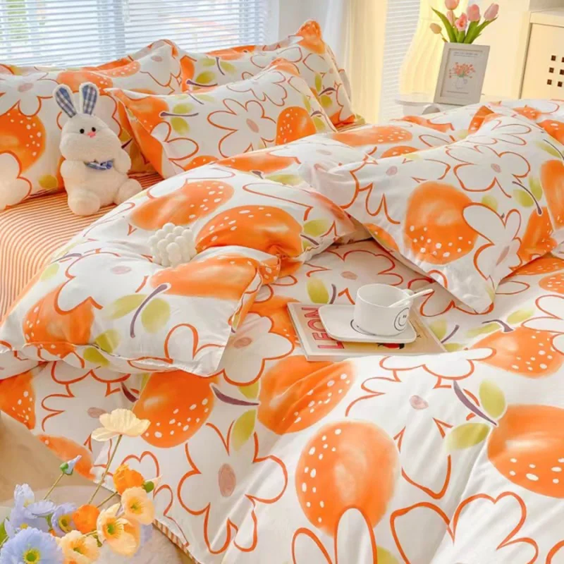 

Aloe Vera cotton bed four-piece spring and autumn sheet quilt cover three-piece bed cover for all seasons in student dormitory