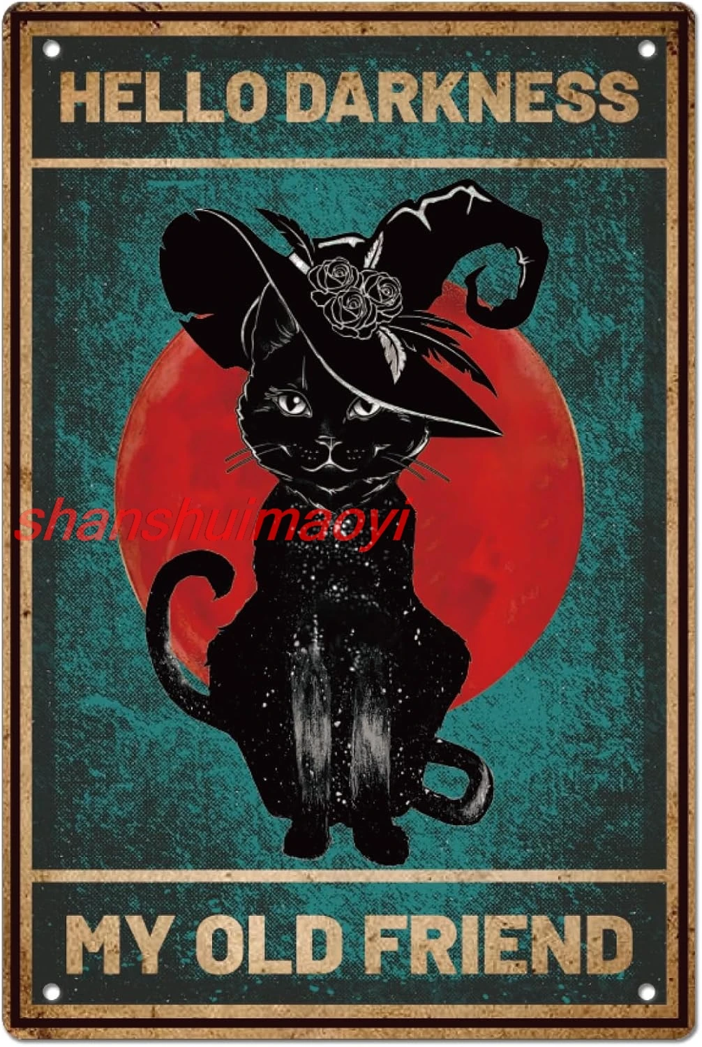 SUPERDANT Металлическая табличка черный кот