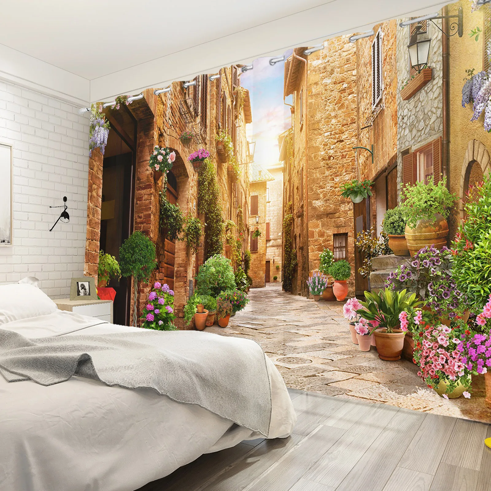 

Европейские уличные садовые шторы с пейзажем, оконные шторы в скандинавском стиле с узором для деревянного дома, лечебные шторы для дома, пр...