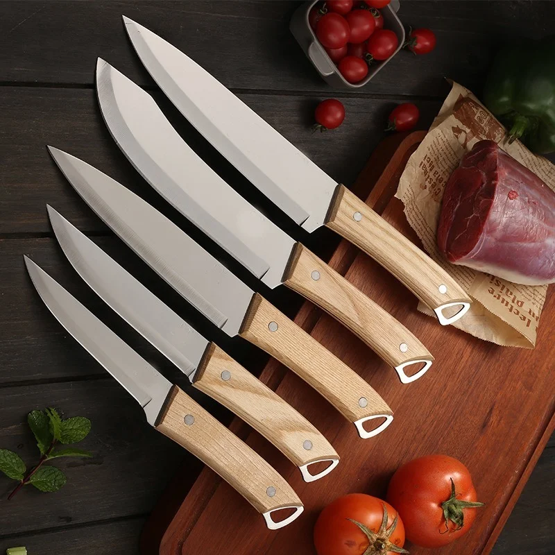 

Набор профессиональных ножей для мясника из нержавеющей стали, кухонный резец шеф-повара для мяса, рыбы, фруктов, овощей