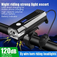 2022 t6 bicycle light usb charging horn headlight mtb mountain bike front lamp flashlight bicycle lantern torch bike accessories